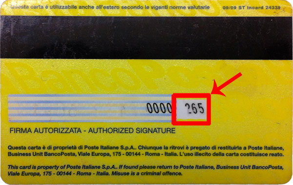 Qual è Il Codice Di Sicurezza Della Postepay Evolution